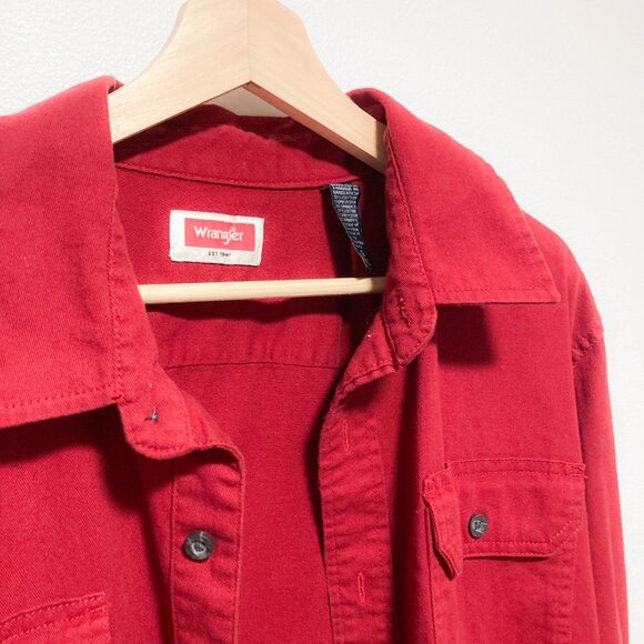 2 FOR $15 Men's Wrangler Button Down Workshirt, Red / Maroon , Size L - Picture 8 of 15